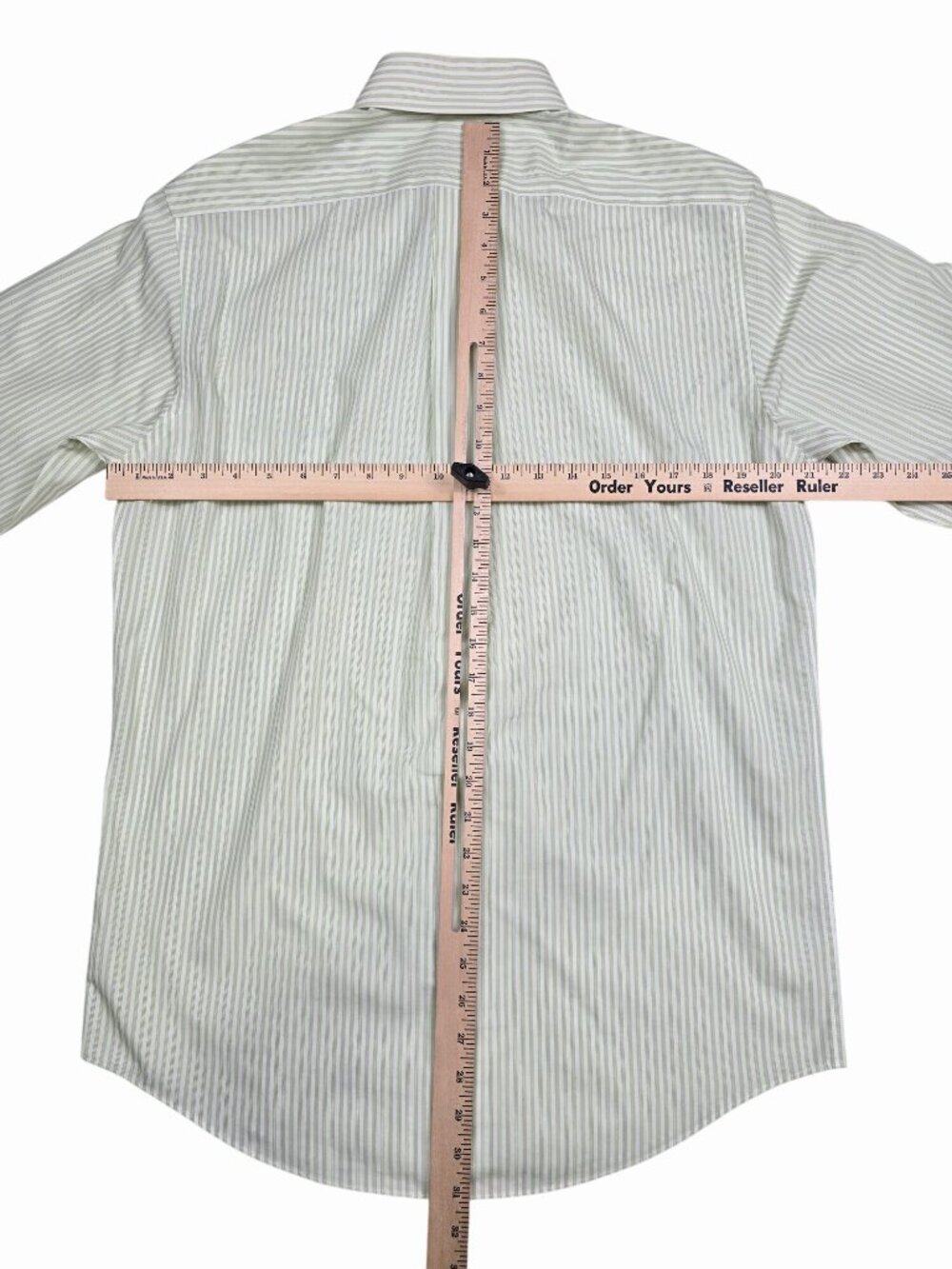 Brooks Brothers 346 Mens 15 2/3 Non-Iron Striped Button-Down Shirt White Green - Picture 3 of 3